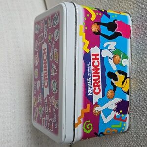 Vintage 1990s NBA Nestlé Crunch Tin Recipe Box Storage Collect Kitchen Nostalgia
